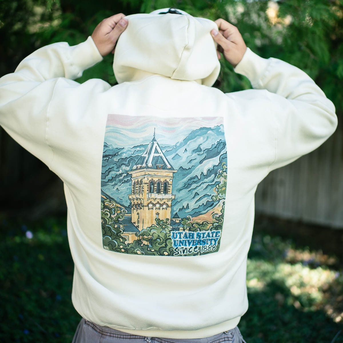 U-State Old Main Painted Unisex Hoodie